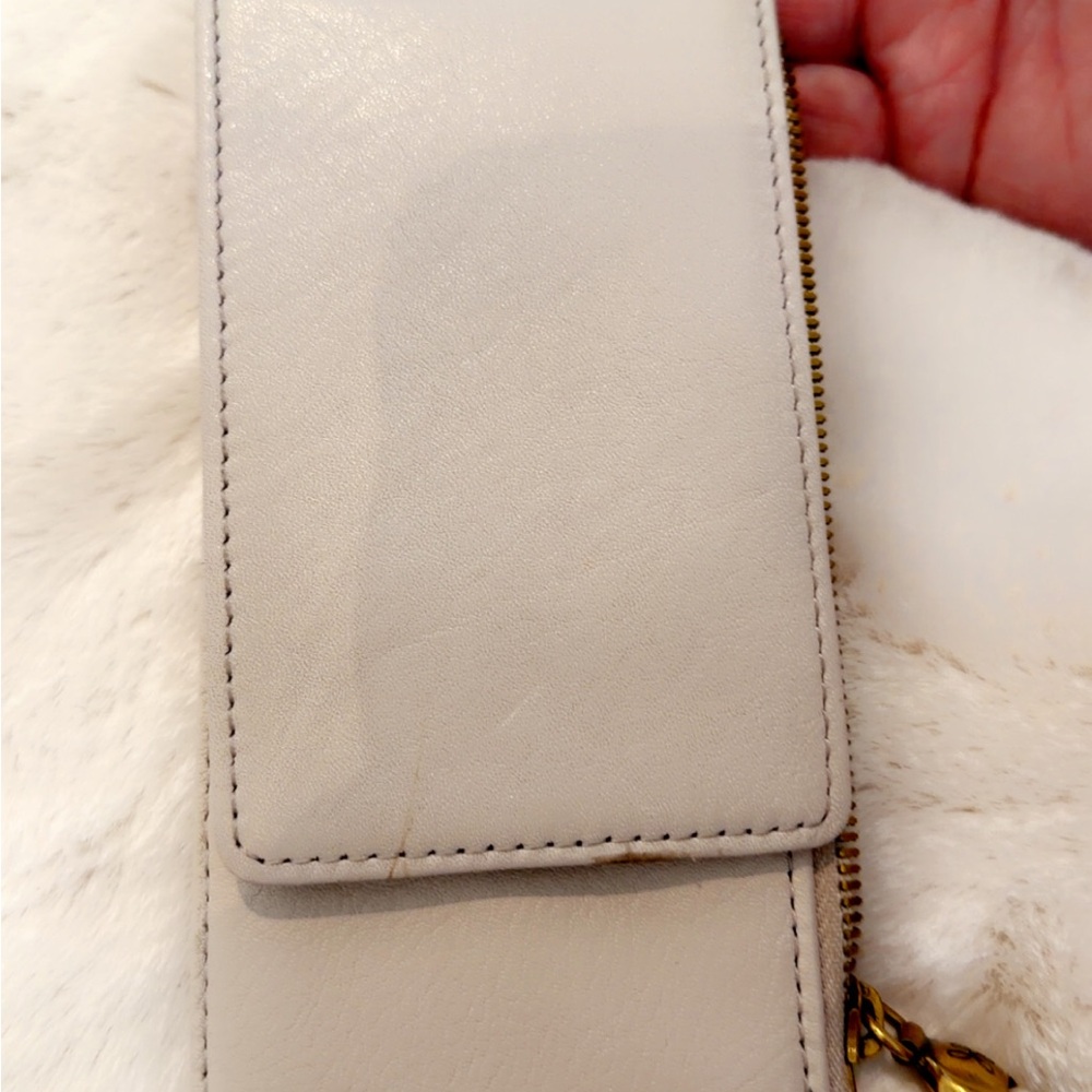 HOBO Cream Leather Wallet